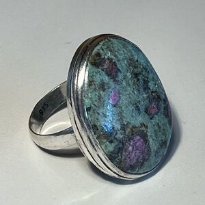 Turquoise (Ruby Fuschite) Silver Ring